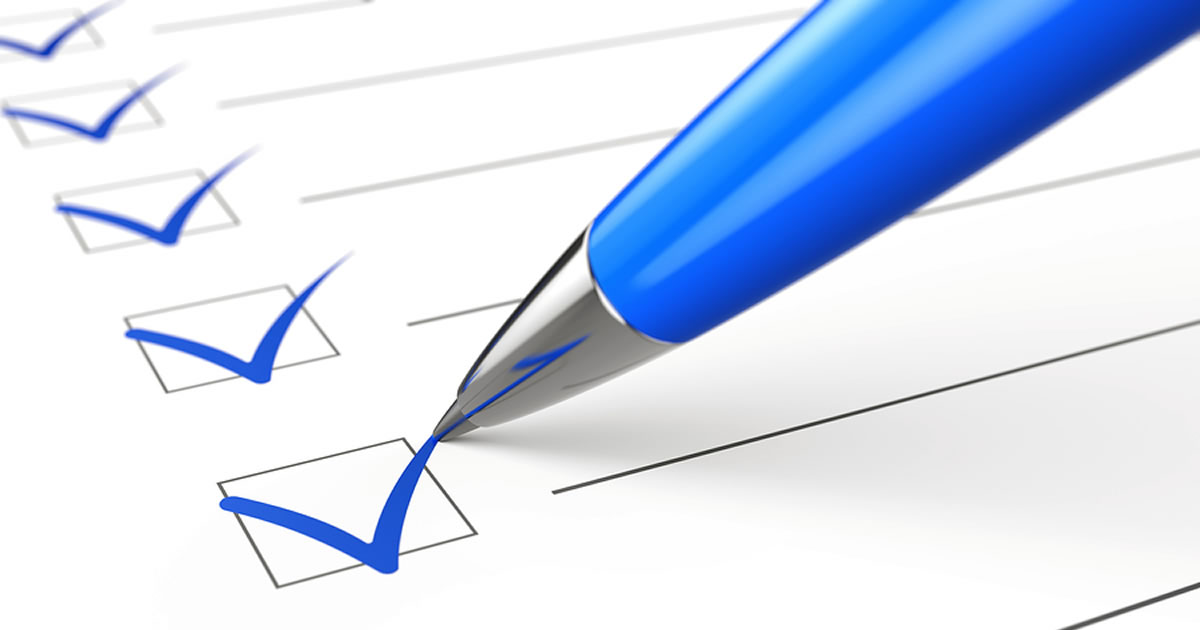Pen and checklist