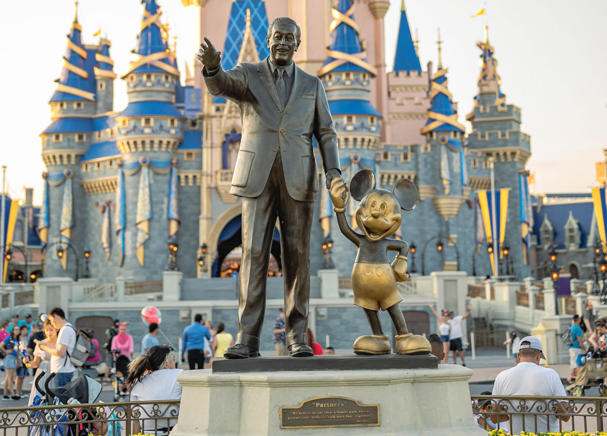 Parceiros Estátua de Walt Disney e Mickey Mouse no Walt Disney World