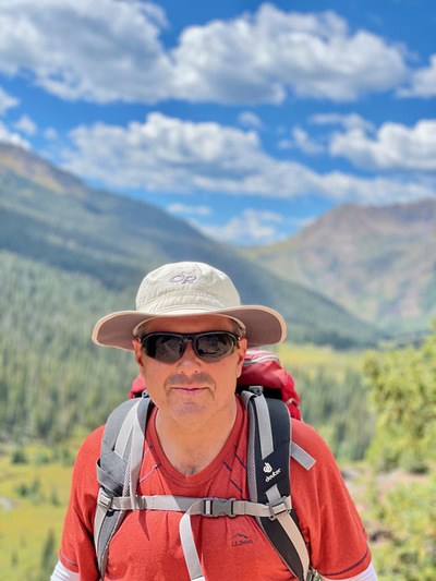 Writer Scott Martin hiking