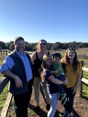 Writer Brian Whitaker and family on a sunshine-filled outing in the Hill Country west of Austin, Texas