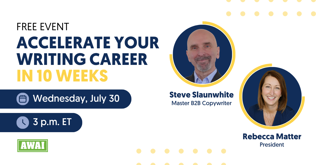 Event: 'Facebook LIVE: Building Client-Free Writing Income on Substack' featuring headshots of Katie Yeakle, and Brian Clark. Scheduled for Wednesday, June 25 at 3 p.m. ET.