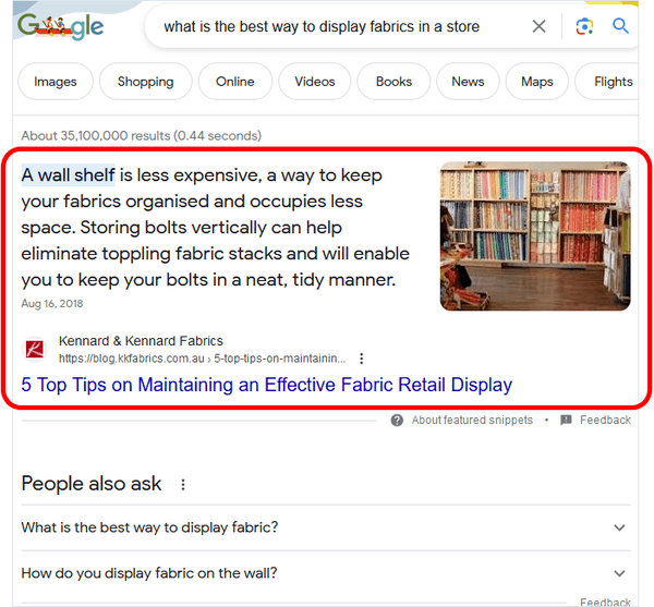 Screenshot of a Google search results page