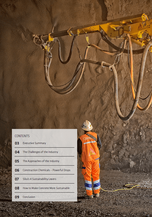 Table of contents from a white paper from Sika