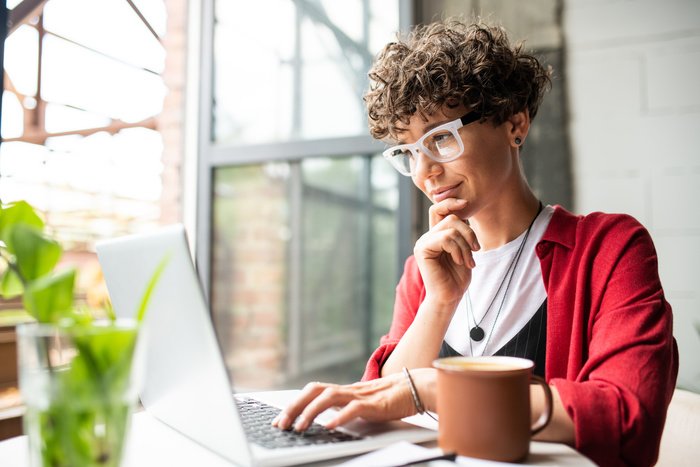 Woman working on computer