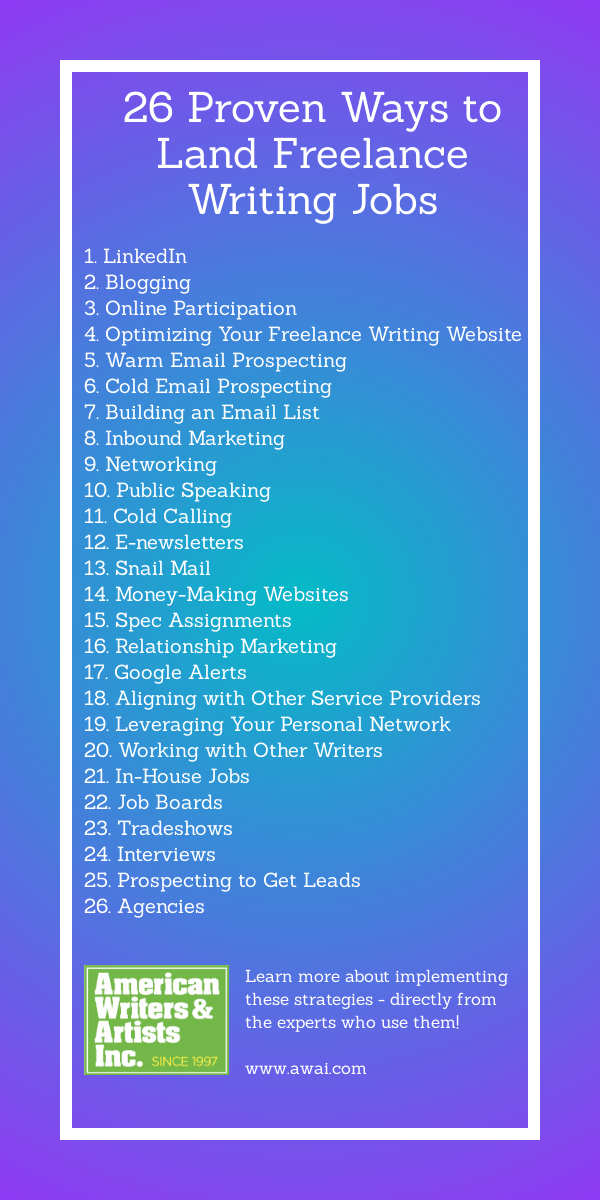 26 ways to get freelance writing jobs