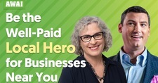 photos of Pam Foster and Russ Henneberry with the words Be the Well-Paid Local Hero for Businesses Near You