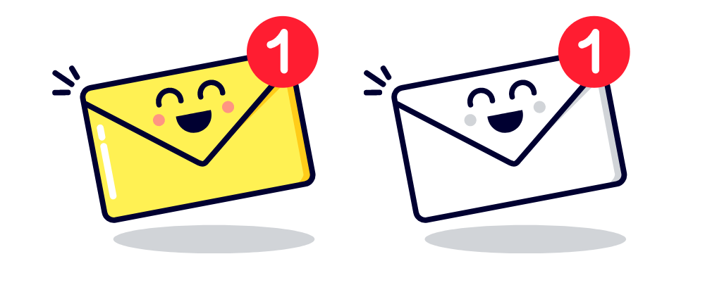 Illustation of Smiling Email Icons
