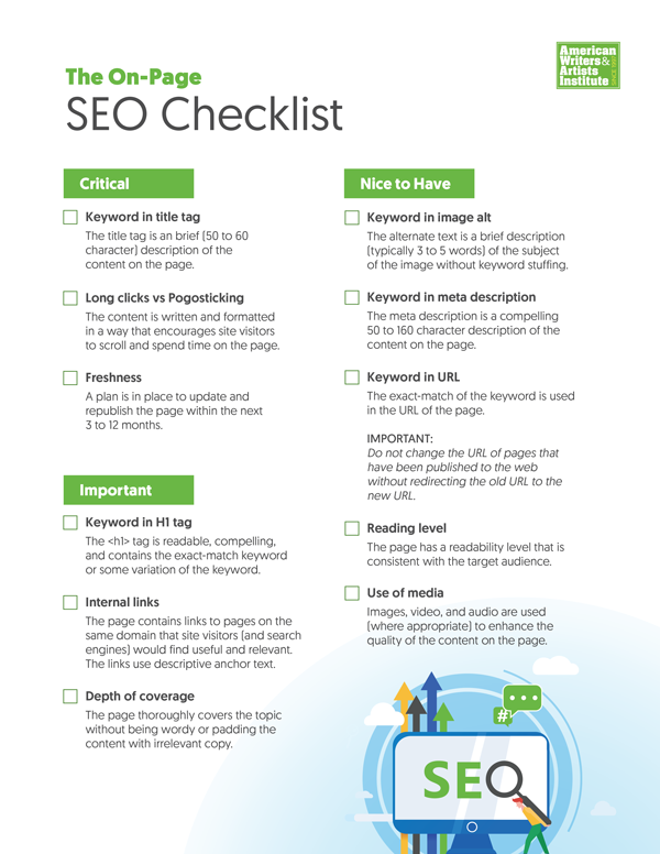 How to Use an OnPage SEO Checklist (With Download) AWAI