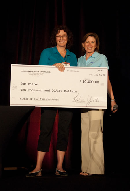 Pam Foster with her $10K Check