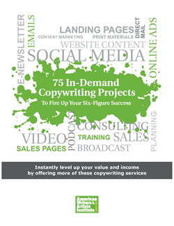 Report cover of 75 In-Demand Copywriting Projects