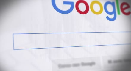 Google homepage angled to feature search bar