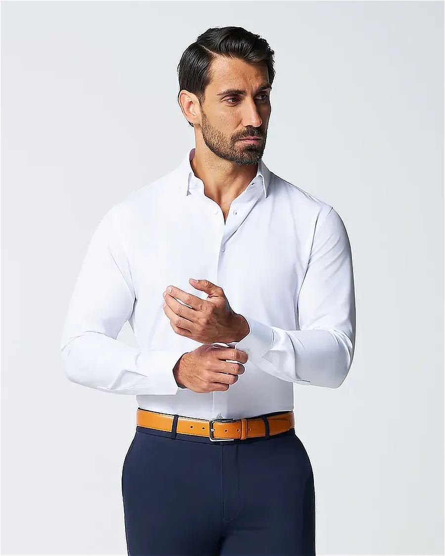Fashionable Man in a White Oxford