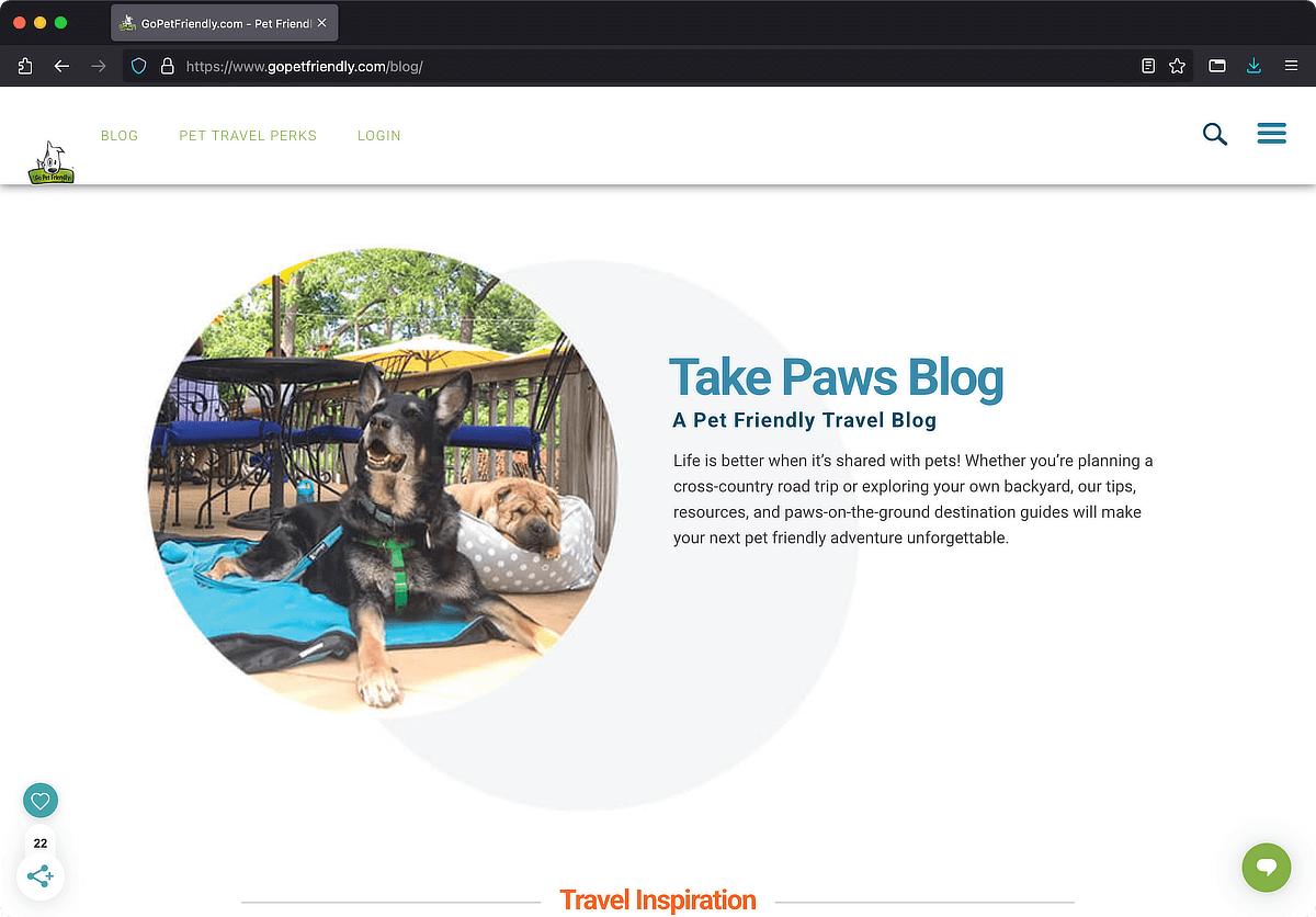 Example Website Take Paws