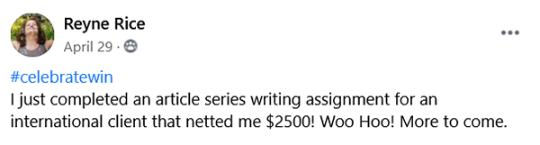 Reyne's Facebook Post