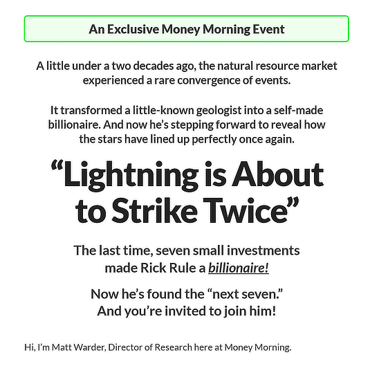 Money Morning Promotion Example