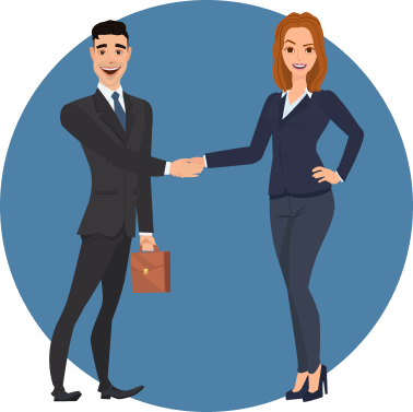 An image of a female shaking someones hand