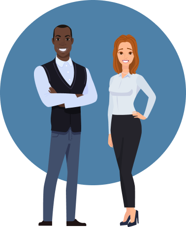 An image of a male and female concierge