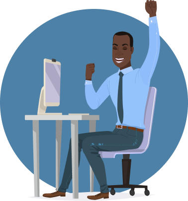 An image of a male on a laptop