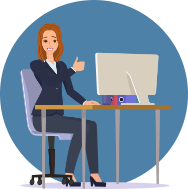 An image of a female on a laptop