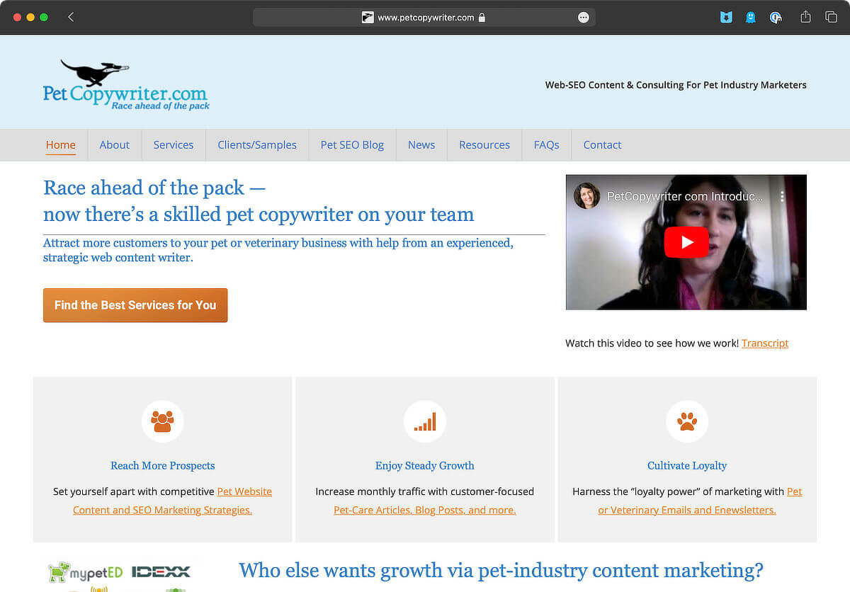 Pet Copywriter Site