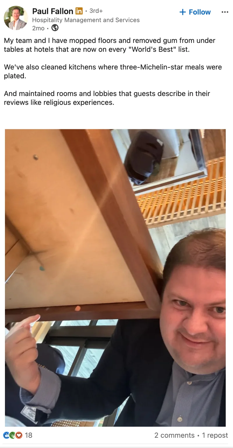 Linked in Example Post