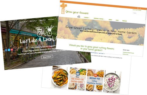 A collage of three different money making websites