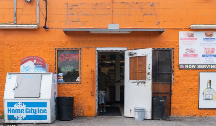 run-down market storefront