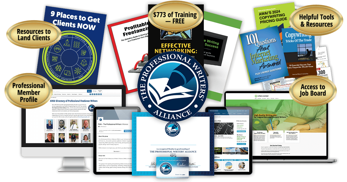 A collection of all the reports and resources that come with The Professional Writers’ Alliance